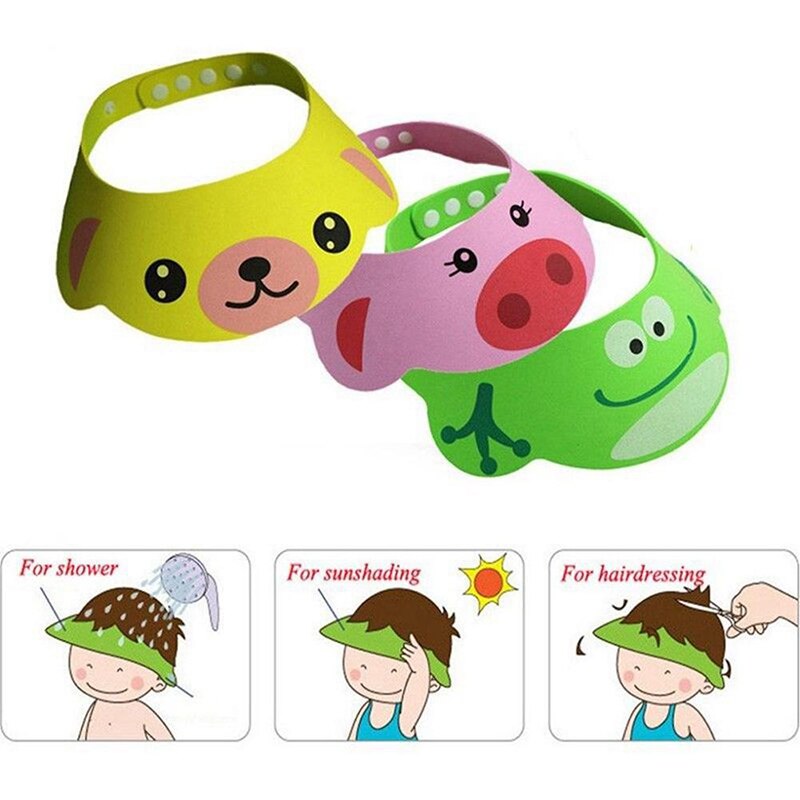 Kids Bath Visor Hat,Adjustable Baby Shower Cap Protect Shampoo, Hair Wash Shield for Children Infant Waterproof hair cap