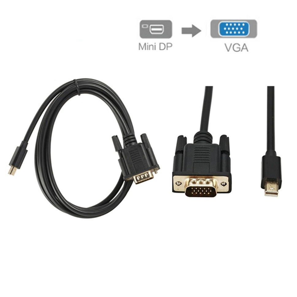Mini dp til vga adapter 1080p mini thunderbolt mini displayport displayport mini dp til vga kabel til pc macbook air pro imac