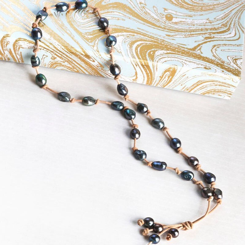 JKJF 1920 Faux Parels Lange Ketting - Flapper Kralen Retro Kostuum Sieraden voor Vrouwen - 152 cm Lengte, Gemaakt Pearl, Parel