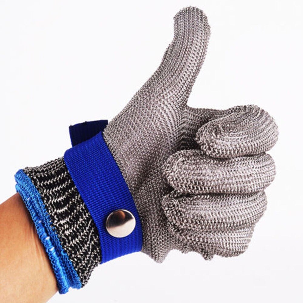 1PC Stainless Steel Grade 5 Steel Wire Plus PE Steel Ring Iron Gloves Safety Cut Proof Stab Resistant Stainless Steel Metal Mesh