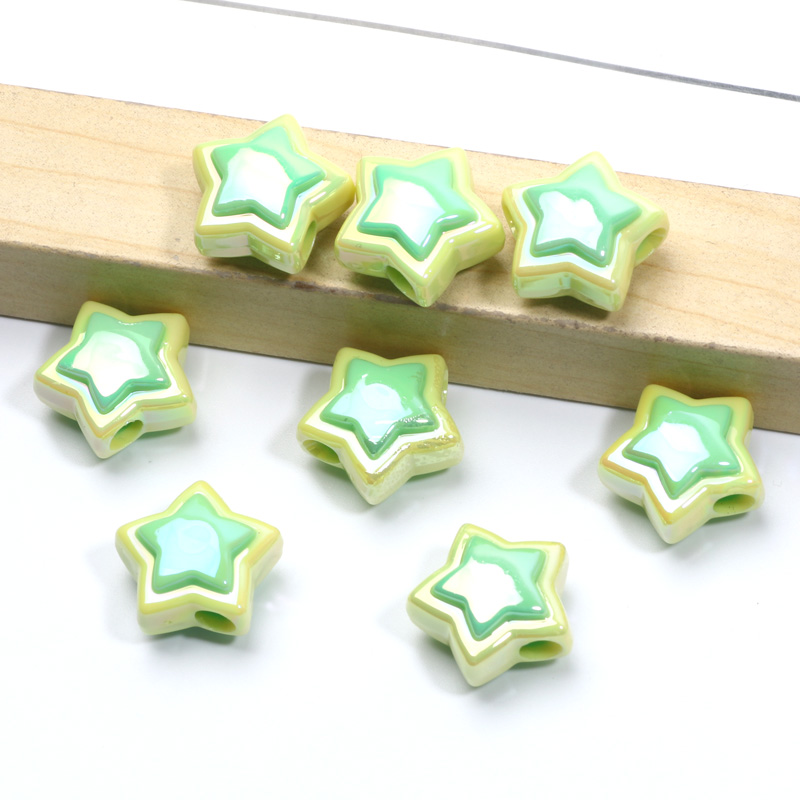 10pcs 17mm AB Star Beads UV Pentagram Acrylic Beads For Jewelry Making Diy Bracelet Phone Chain Keychain Handmade Accessories: Blue