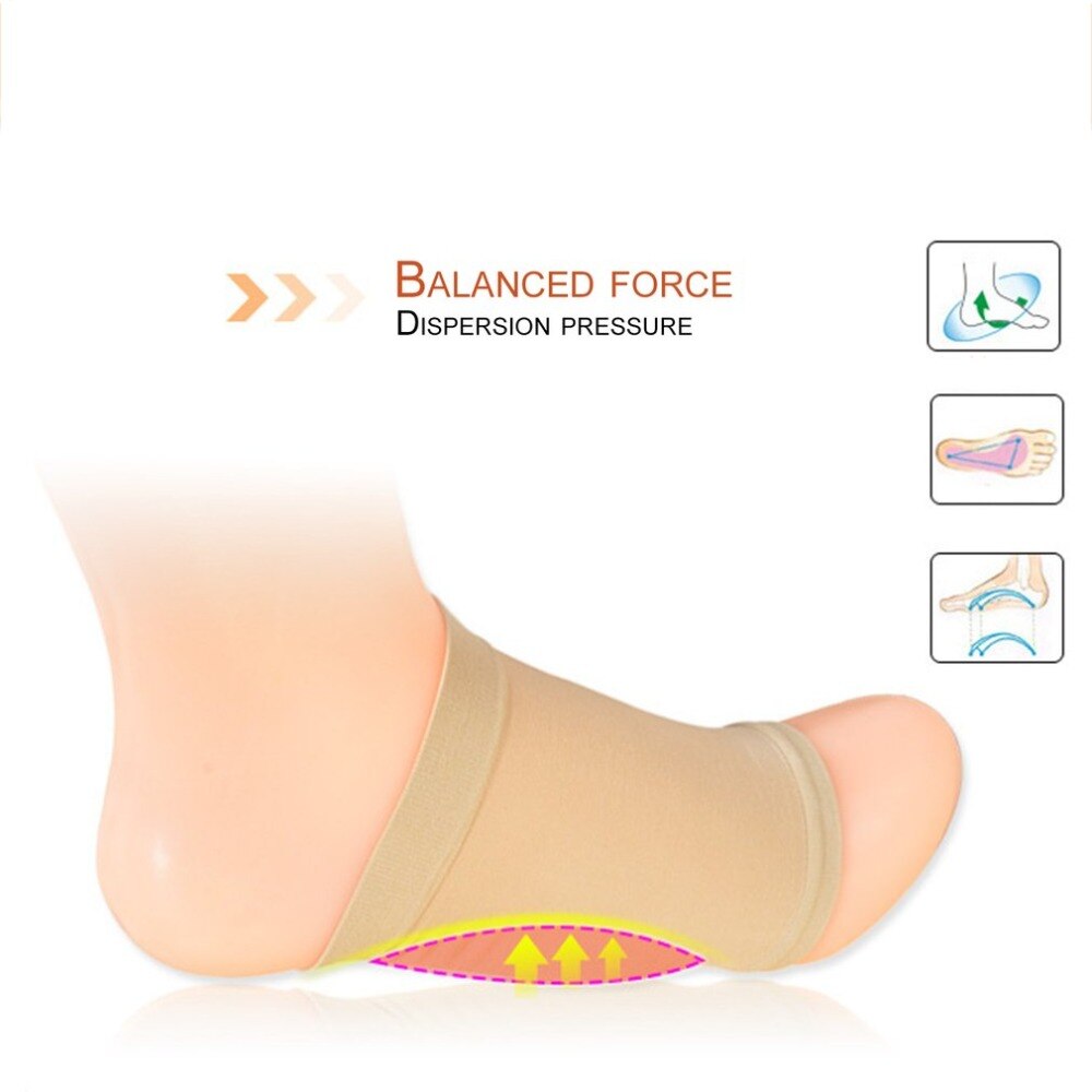 1Pair Foot Arch Support massage Elastic Orthotic Bandage Silicone Gel Flat Feet Orthotics Shock Absorber Orthotic Insole