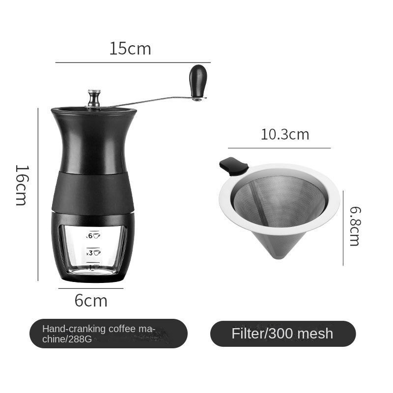 Coffee Bean Grinder Hand Grinder Coffee Machine Home Small Fresh Grinder Hand Grinder Set Birthday Year Box: Grinder x Strainer