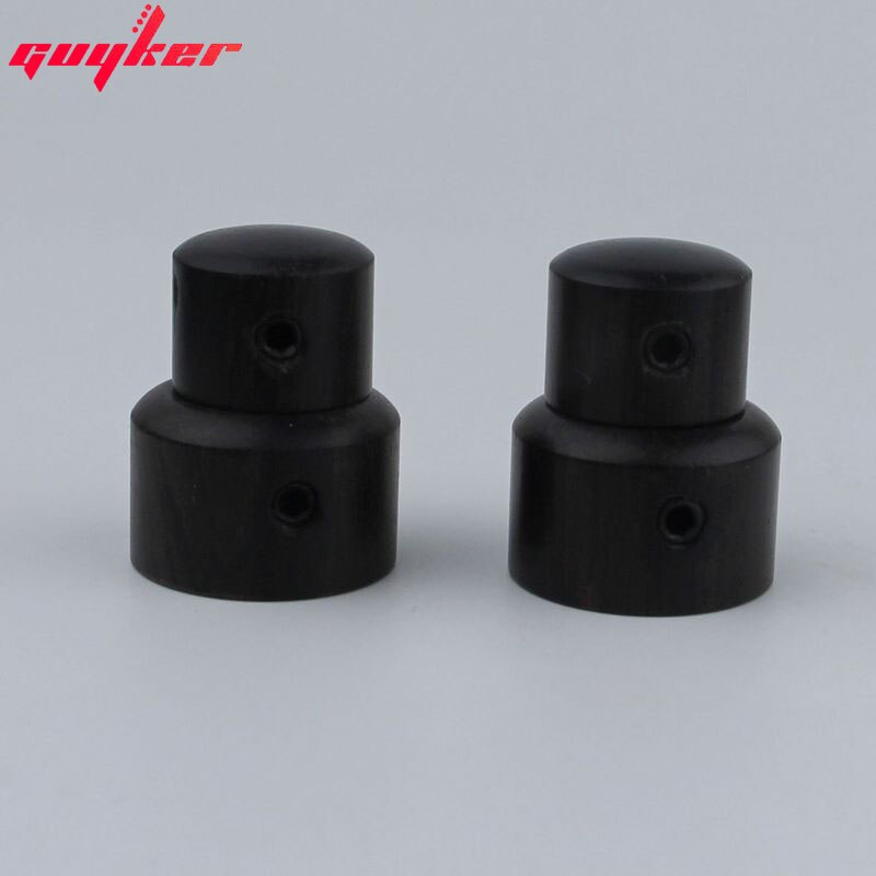 Guyker 2Pcs Ebony Concentric Stacked Knobs, Dual Dome Control Knobs, High Grade Dome Volume Tone Knob: 2 PCS BK