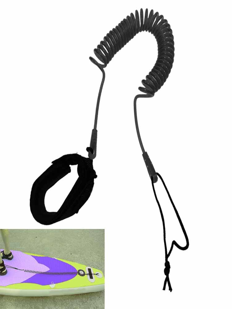 10ft 5mm surfbrett sup spiralleine surfen stand up paddleboard longboard fußbeinleine mit surf-pvc-patch d-ring-pad