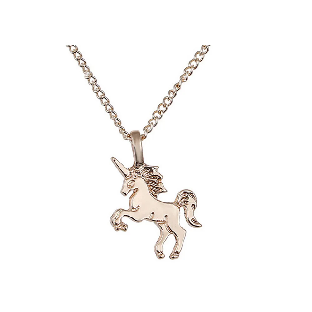 Modeschmuck Tier Pferd Einhorn Cartoon Emaille Einhorn Anhänger Halskette für Frauen Mädchen Kinder Kinder