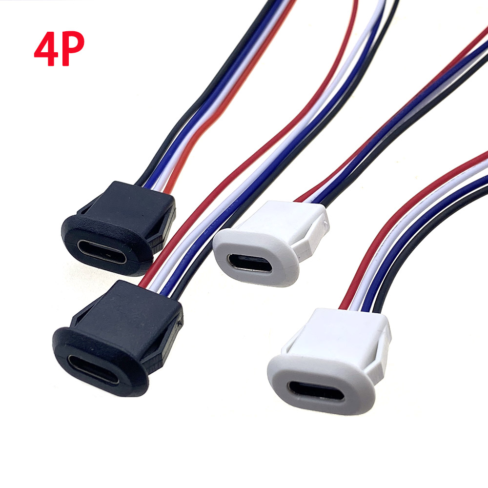 2/4/6P USB-C Connector Type-C Jack Female Type-C With card buckle High Current Fast Charging Jack Port USB-C Charger Plug Socket