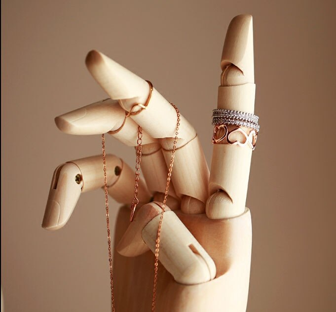Maniquí De Mano De Madera Flexible - Modelo Mano Derecha, Tamaño Mediano (25 Cm), Para Dibujo Y Decoración