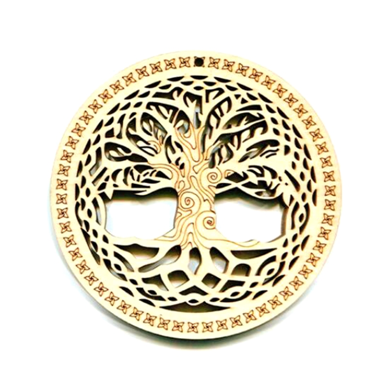 Sacred Geometry Wall Sculpture Tree of Life Symbol Meditation Chakra Wood Board: I