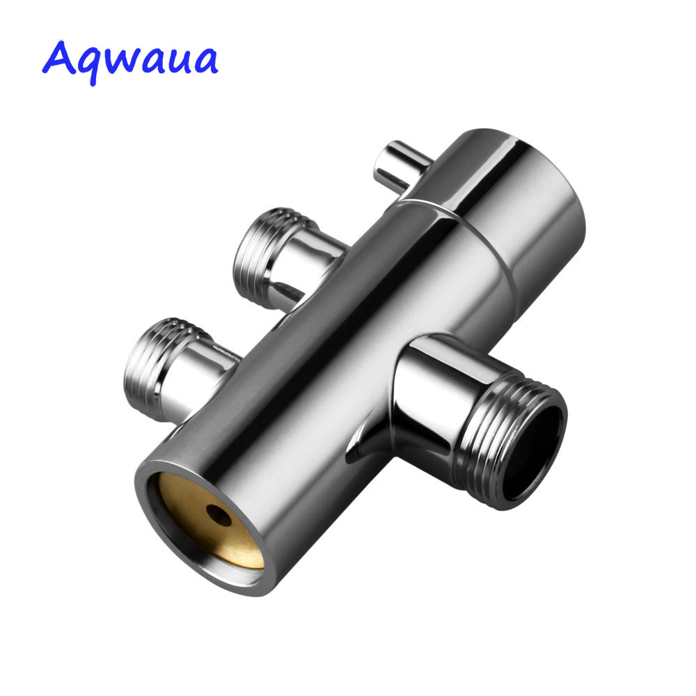 Aqwaua Dusche Wasserhahn Umsteller 3 Weg Dusche Arm Umsteller 2 Funktionen Wasserhahn Ventil für Dusche Rührgerät Durcheinander Körper Verchromt