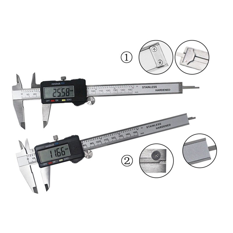 Electronic Stainless Steel Calipers Digital Vernier Caliper 150mm 2 0.01mm Micrometer Paquimetro Messschieber LCD Measuring Tool