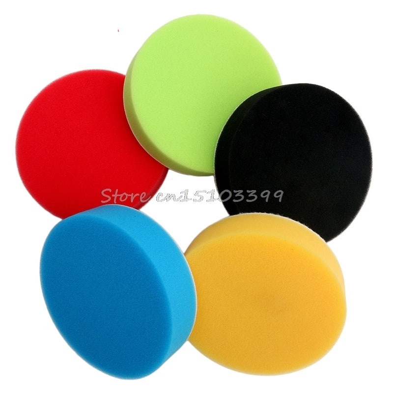 5Pcs/set 5 inch Flat Sponge Buffing Pad Polishing Pad Kit Car Polisher