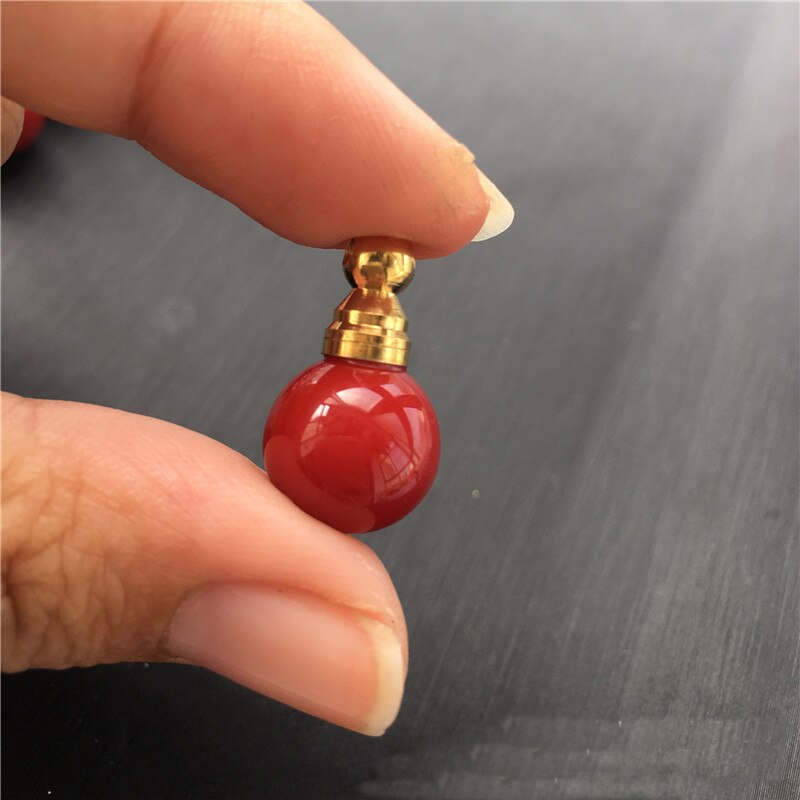 1PC Shell Round Bead Perfume Bottle Pendant Essential Oil Diffuser bottle pendant Jewelry charm for Necklace