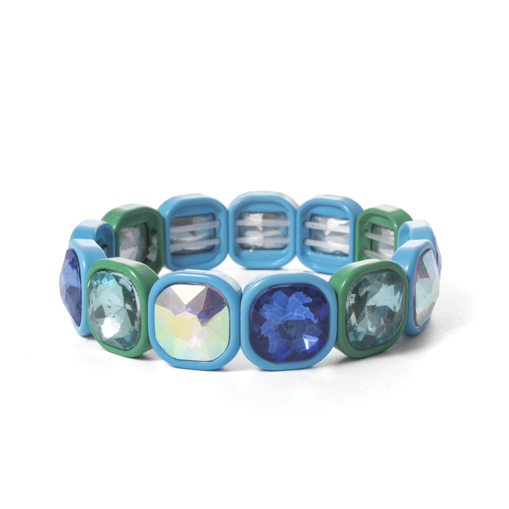 Pulseras de cuentas de cristal de invierno para mujer, pulseras elásticas de cuentas coloridas, joyería brillante bohemia hecha a mano, 2024