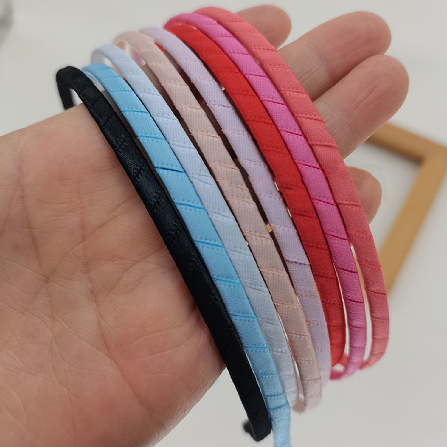 Diadema de tela de 5mm para niños, diadema de Aro para la cabeza, banda para el cabello, diadema para niños, ajuste de Base delgada estrecha, accesorios para el cabello DIY