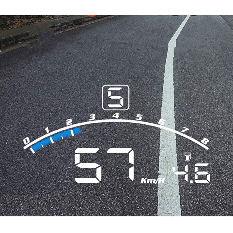 4E 5,5 "coche HUD pantalla frontal para coche OBD2 II EUOBD sistema de advertencia de exceso de velocidad proyector parabrisas de voltaje electrónico de alarma