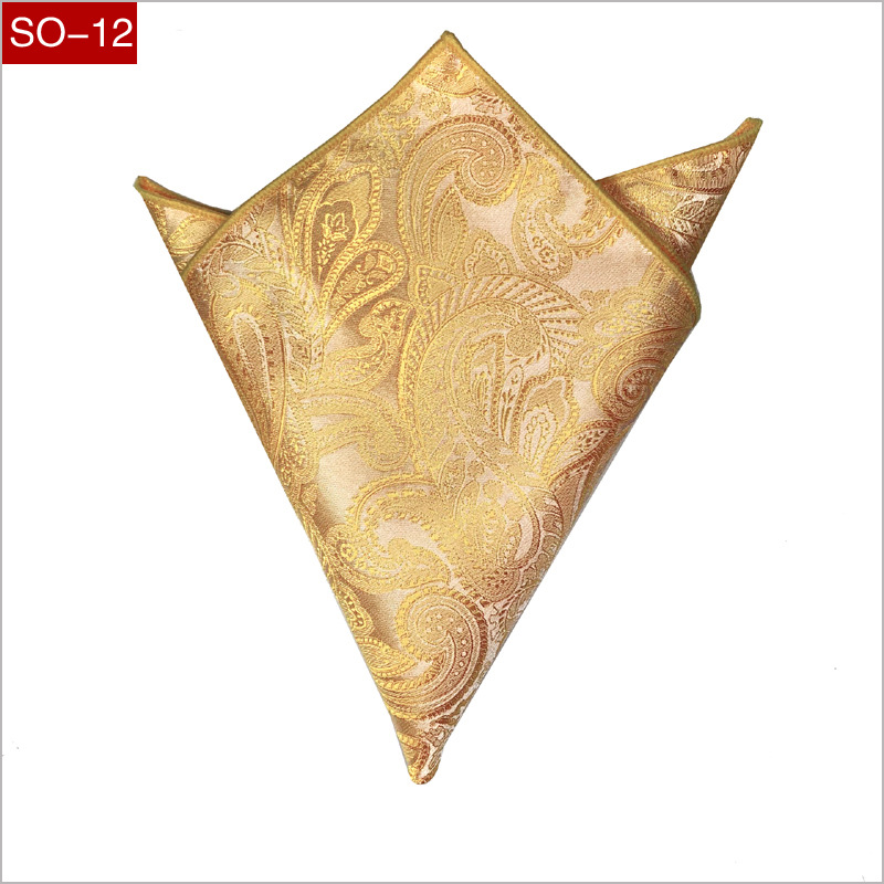 Heren zakdoek luxe jacquard stropdas voor heren paisley pochet handdoek zakdoeken 26.5cm volledige jurk accessoires: Zy-so -12