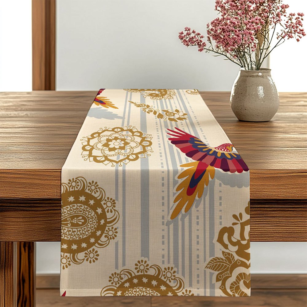 Bordlöpare med mandalamönster, indisk boho-dekor i paisley-stil, för kök och inomhusfester