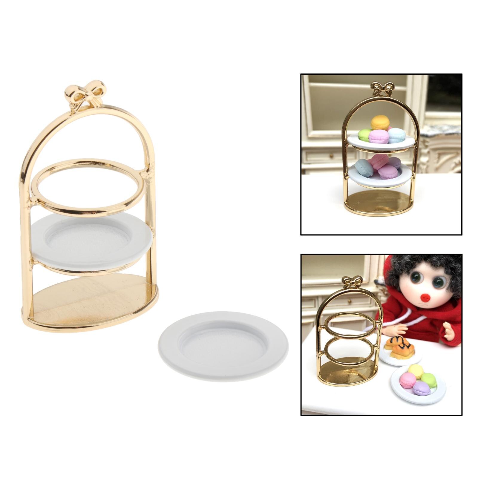 1pc 1/12 Dollhouse Miniature Accessories Mini Dessert Rack Simulation Furniture Cake Stand Model Toys Decor Doll House Accs
