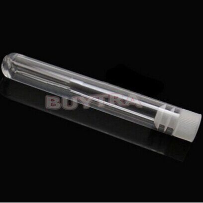 10 pièces Transparent 12x100mm en forme de U fond Long Tube à essai fournitures de laboratoire en plastique Transparent Tube à essai avec capuchon