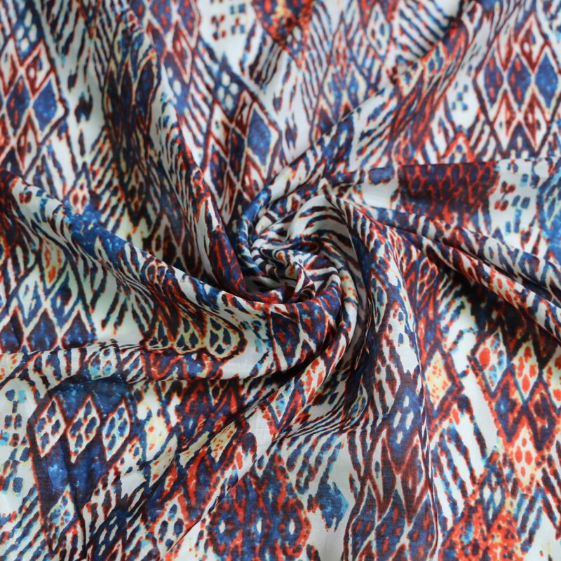 100cm*140cm geometrisk silke materiale blødt natur bomulds silke stof boheme