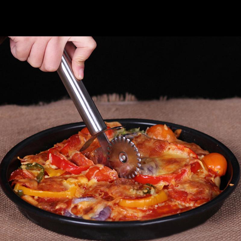 4 typer runde pizza skærer rustfrit stål wienerbrød pasta tærter vafler dej køkken bageværktøj skære redskaber pizza værktøjer