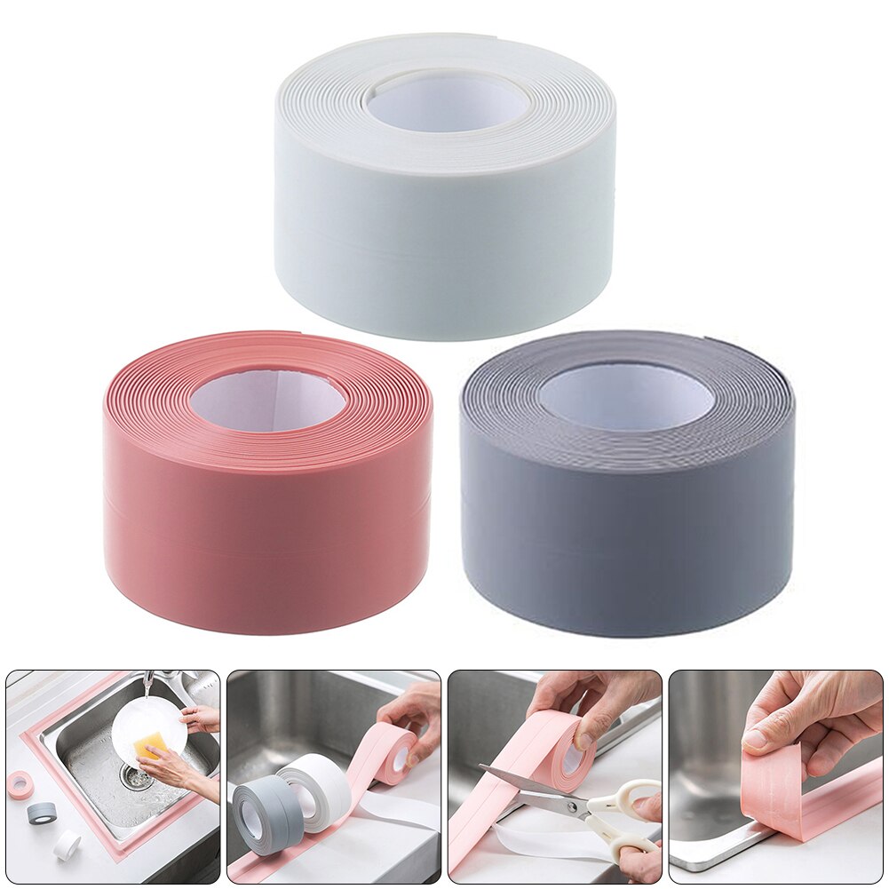 PVC Sealing Tape Waterproof Mildew-proof Self Adhesive Gap Strip Tape for Bathroom Toilet Floor Wall Corner Kitchen Accessories