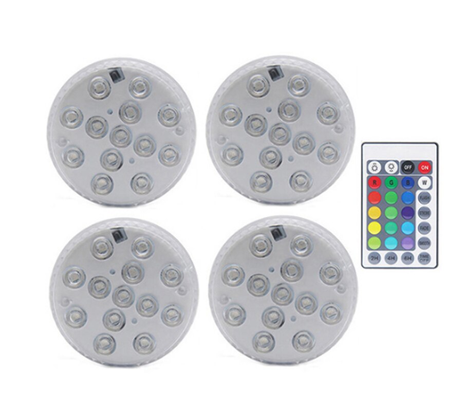 Solar Powered Submersible LED Pond Lights (2 Heads) - Blue, Auto On/Off, Waterproof