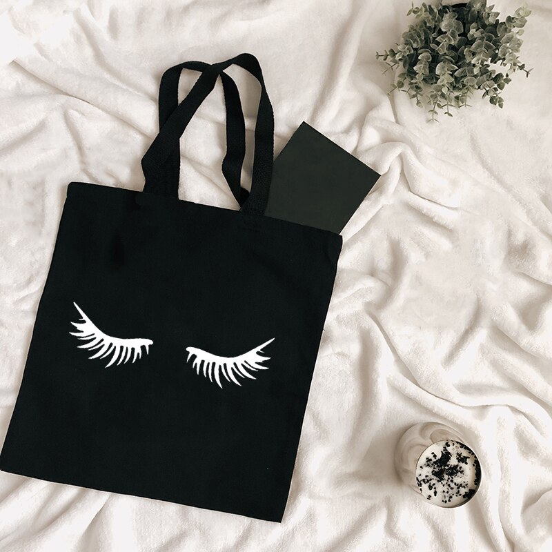 Vrouwen Canvas Zwart Shopping Tassen Grafische Bijpassende Doek Herbruikbare Grote Capaciteit Schouder Handtassen Mode Geen Rits Zakken: 38U7-TBBK-M