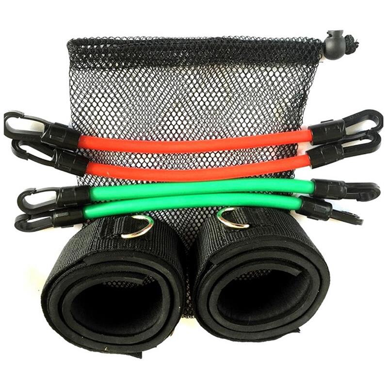 dispositivo de entrenamiento de Taekwondo, resistencia ajustable antideslizante, cuatro unidades, traje rojo verde negro, cuerda de tracción