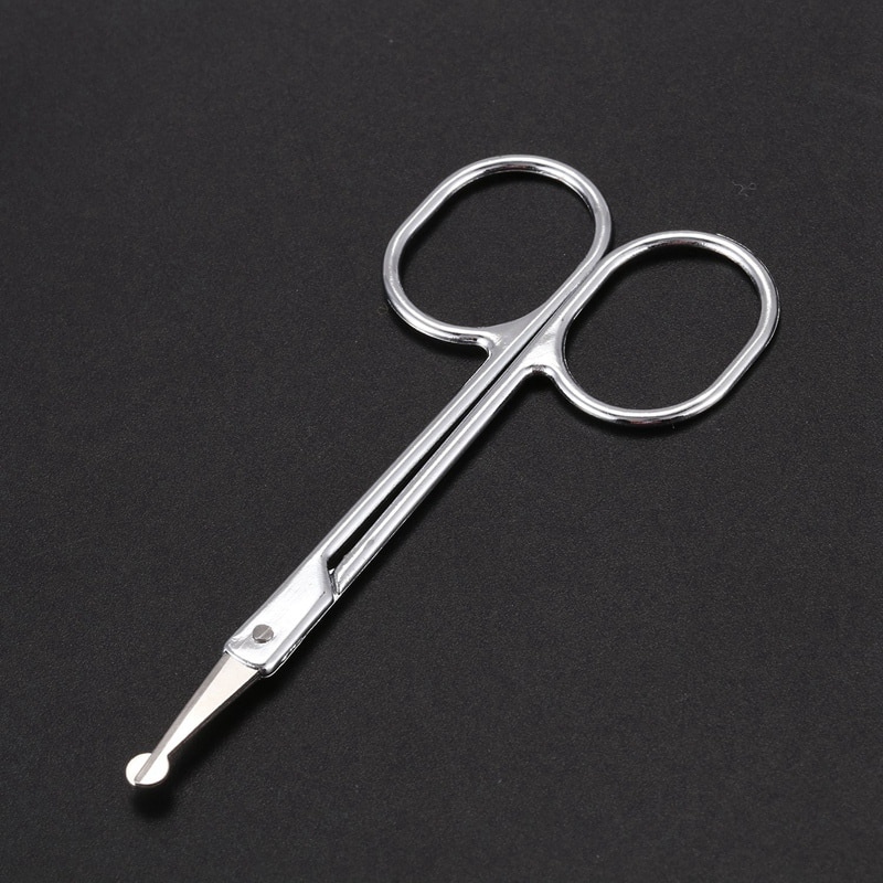 Tijeras de seguridad multiusos con punta redonda para vello Facial, ceja, barba, bigote y recorte de 2 uds.