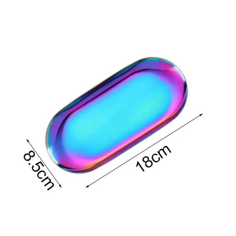 Bandeja de almacenamiento de cosméticos de acero inoxidable, placa para manicura, pinzas, cortaúñas, contenedor de bolígrafos, herramientas cuadradas para uñas postizas: múltiple