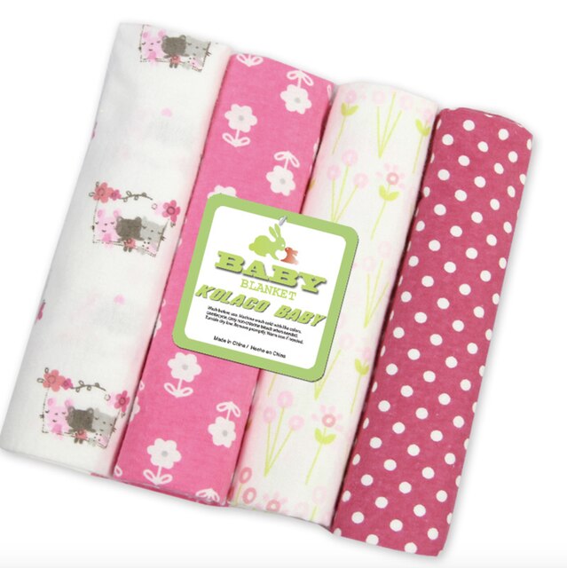 KidsTales couverture de Bébé, bébé recevant des couvertures langes pour bébé, draps en coton pour bébé 4 pièces/ensemble: 7