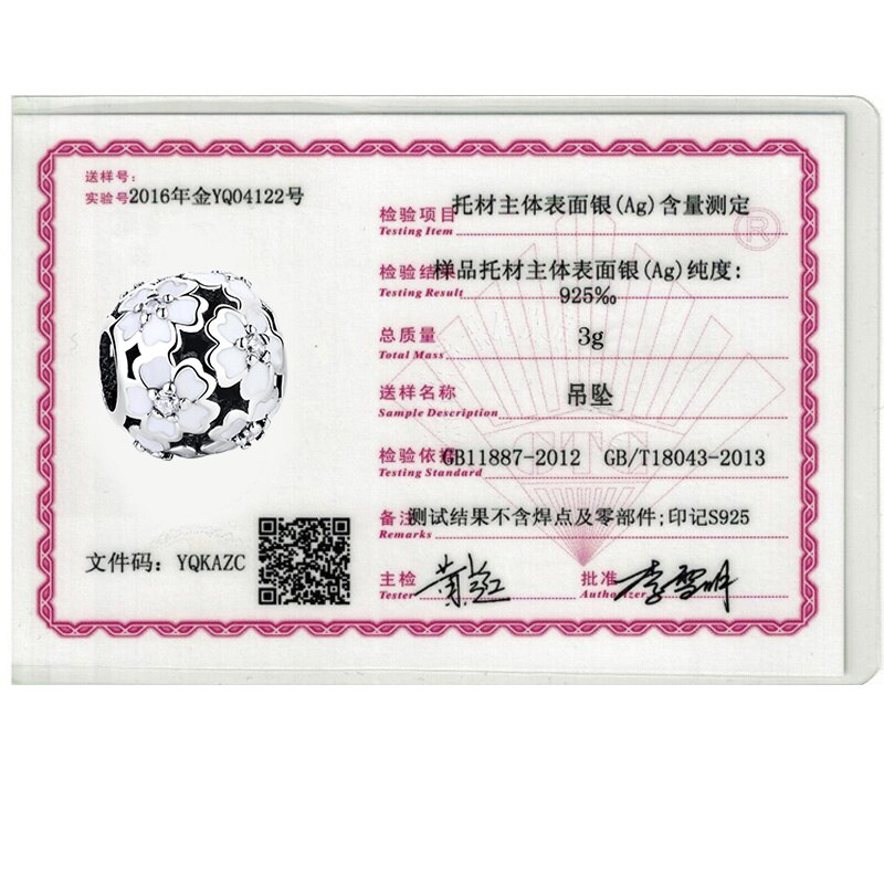 BELAWANG 925 srebro kryształ kwiatowy koralik moda emalia prezent na boże narodzenie uroki dopasowanie oryginalna bransoletka koraliki robić biżuterii DIY M