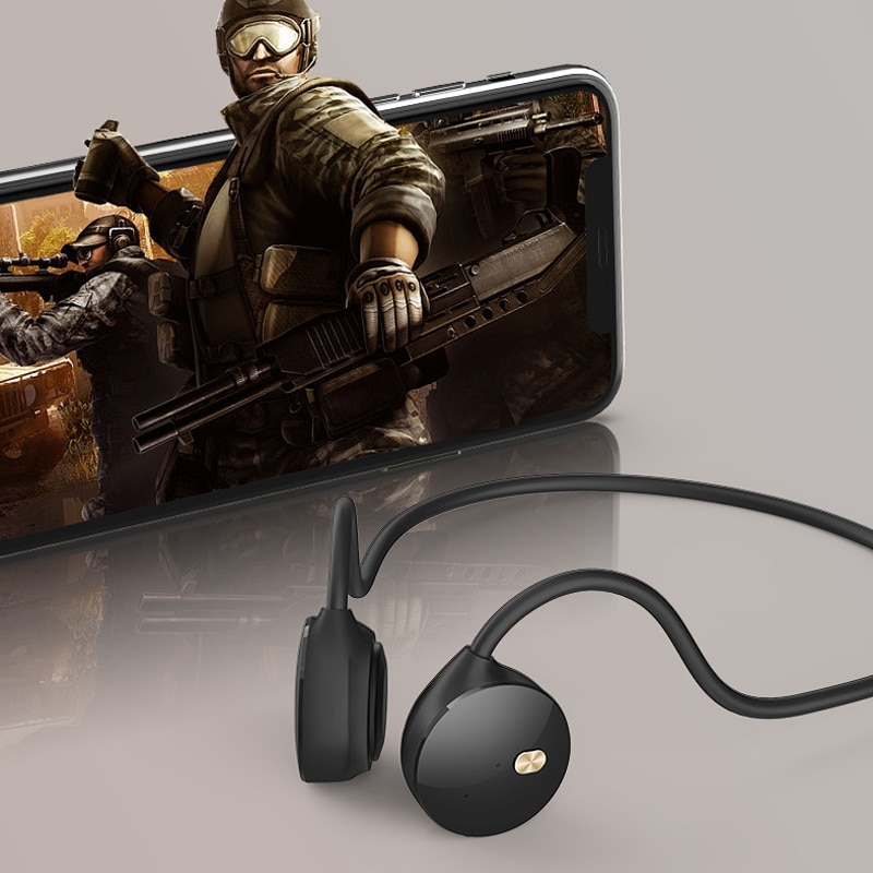 ddj R18 True Bone Conduction Headset Wireless Bluetooth Headphones Sports Waterproof Earphone Noise Cancelling with Microphone