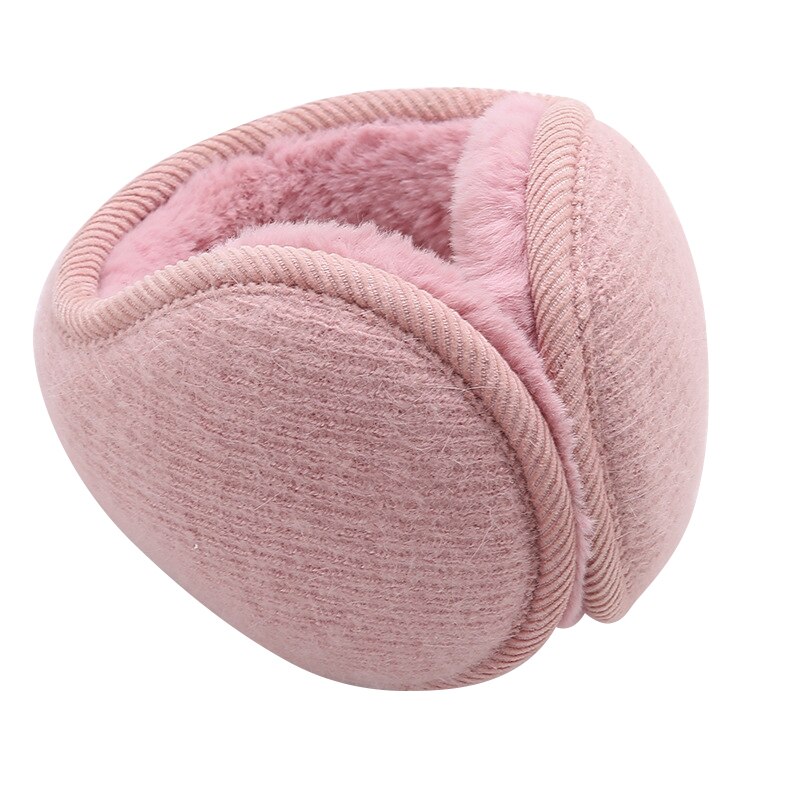 Winter Soft Fleece Earmuff Rabbit Plush Warm Foldable Women Men Ear Mask Collapsible Ear Muffs Ear Warmers Windproof Ear Cap: Pink