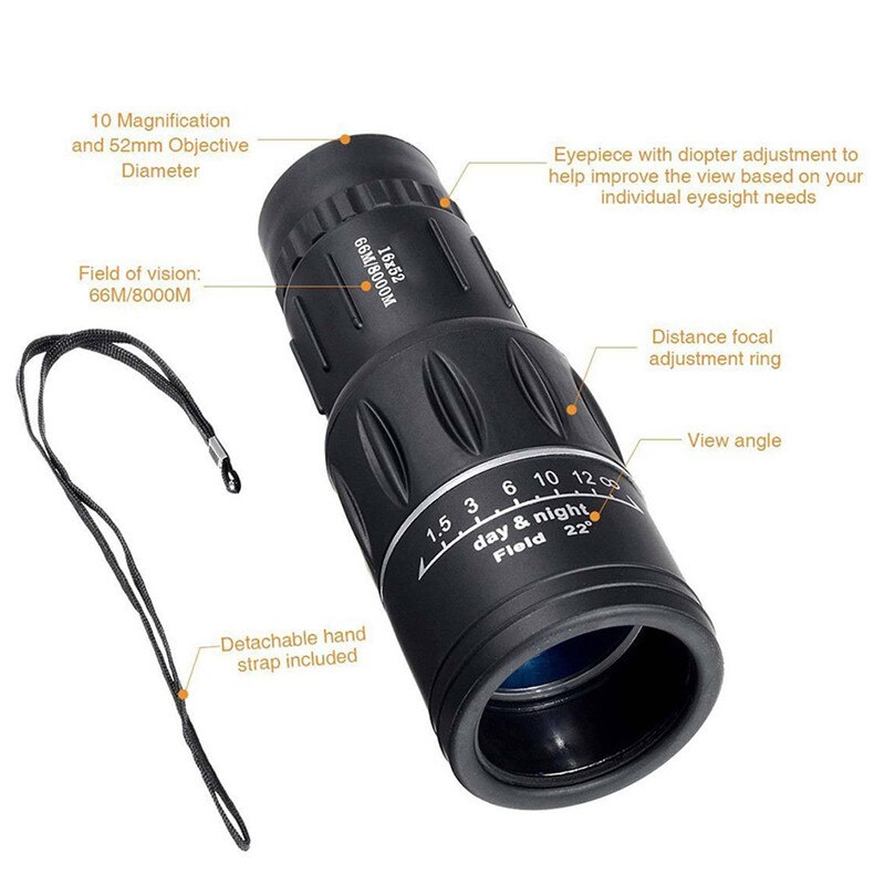 Voor Outdoor Optische Lens Telescoop Professionele Dual Focus 16X52 Hd Nachtkijker Telescoop