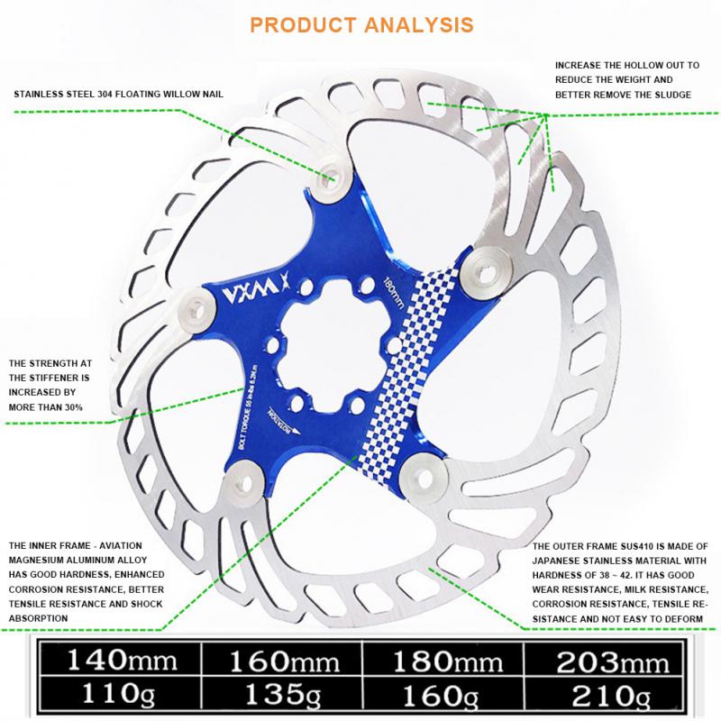COMEA 1pc Bike Brake Rotor 140mm 160mm 180mm 203mm Bicycle Centerline Disc Brake Rotor Hydraulic Brakes Disc Rotors Mtb Part