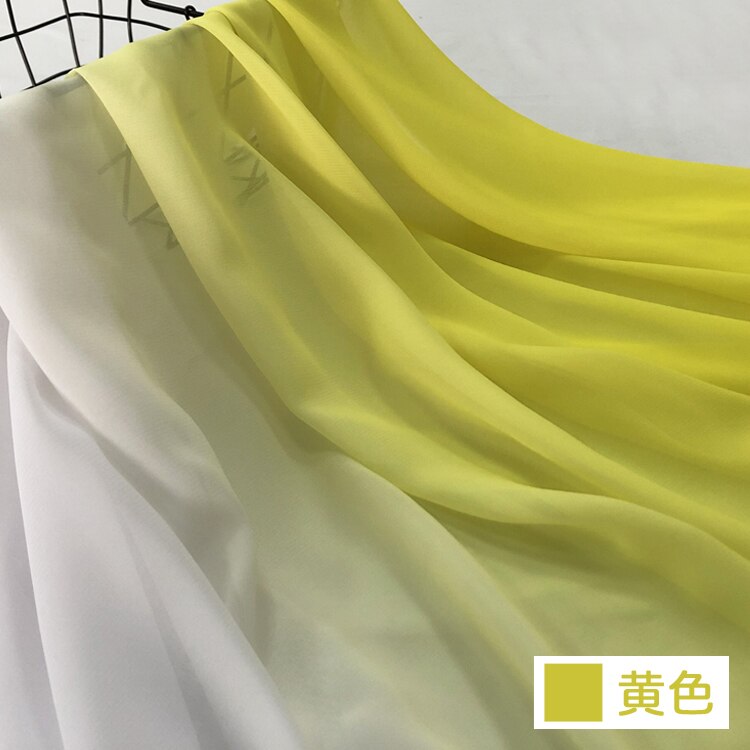 Tela de chifón suave para vestido de actuación en escenario, falda fina de 59 pulgadas de ancho, Material de bufanda Hanfu: Yellow