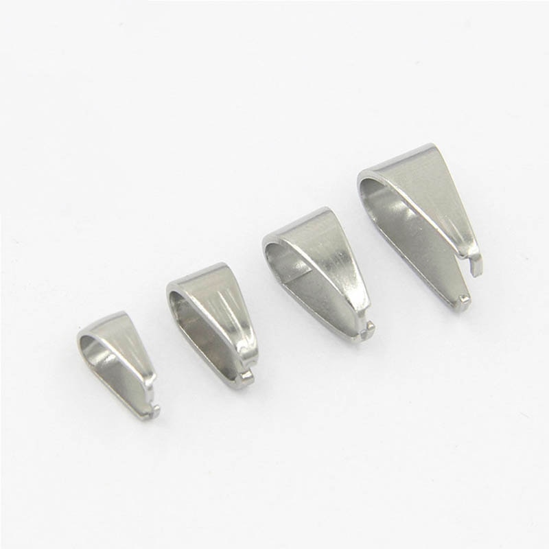50pcs Stainless Steel Pendant Clip Connector Pinch Bail Clasp for DIY Jewelry Making Necklace Pendants Hook Accessories Supplier