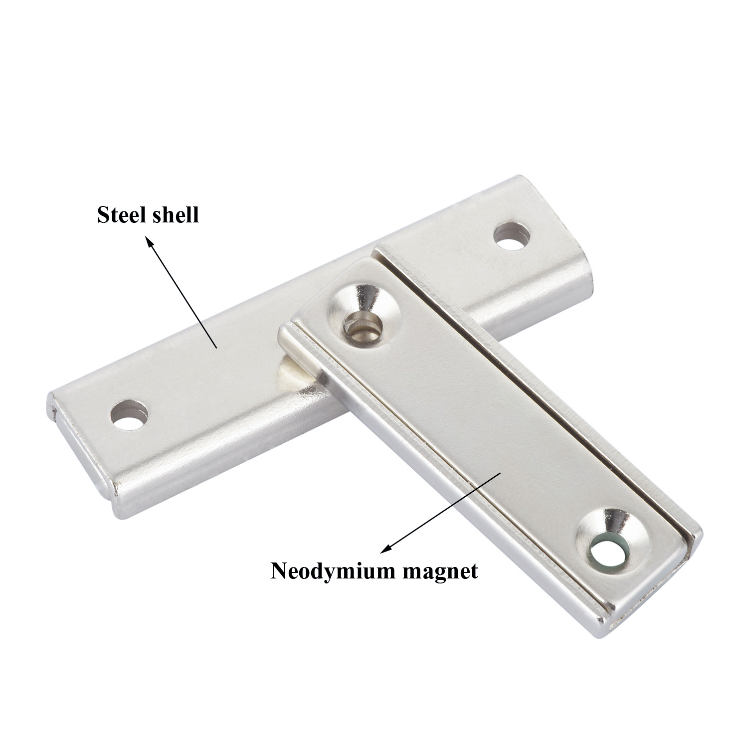 1 peça L40-L120mm n35 Bloco Forte ímã de Neodímio Permanente Poderoso ndfeb Retângulo Pote Imãs com Furo de Parafuso Escareado