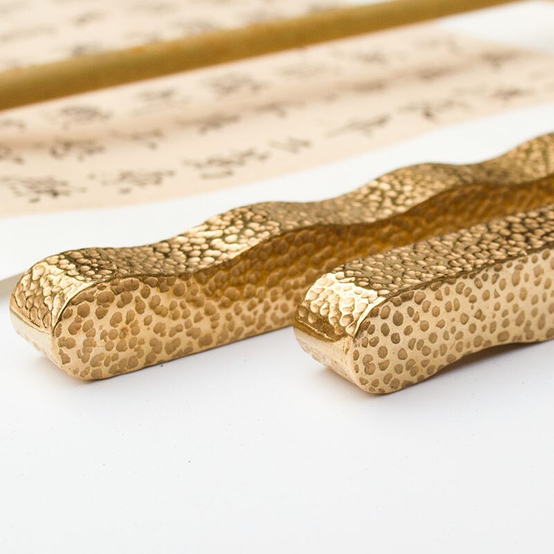 Messing Paperweights Kalligrafie Pen Frame Leerlingen Multifunctionele Creatieve Papier Gewicht Kleine Ornamenten Xuan Papier Paperweights