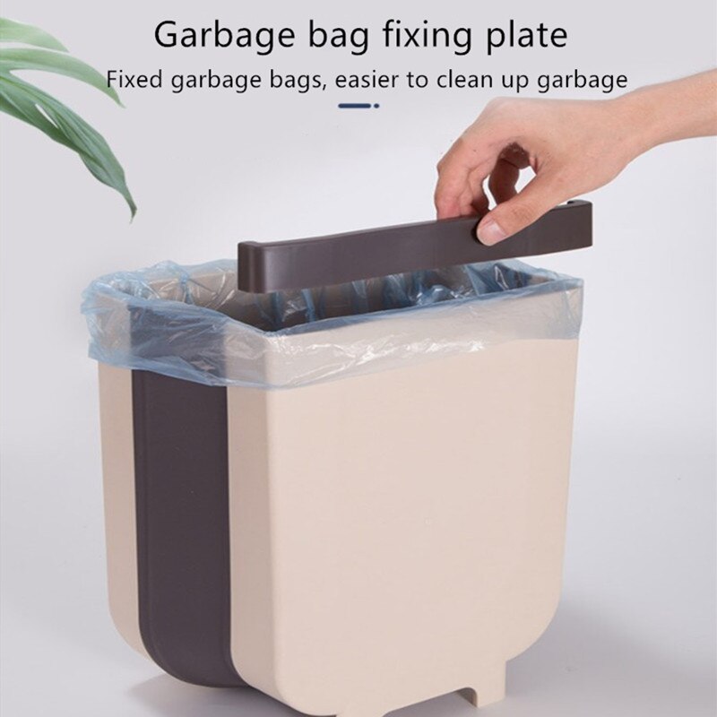4L 9L Wall Mounted Folding Afvalbak Keukenkast Deur Opknoping Prullenbak Garbage Auto Prullenbak Wandmontage Opvouwbare schoonmaken