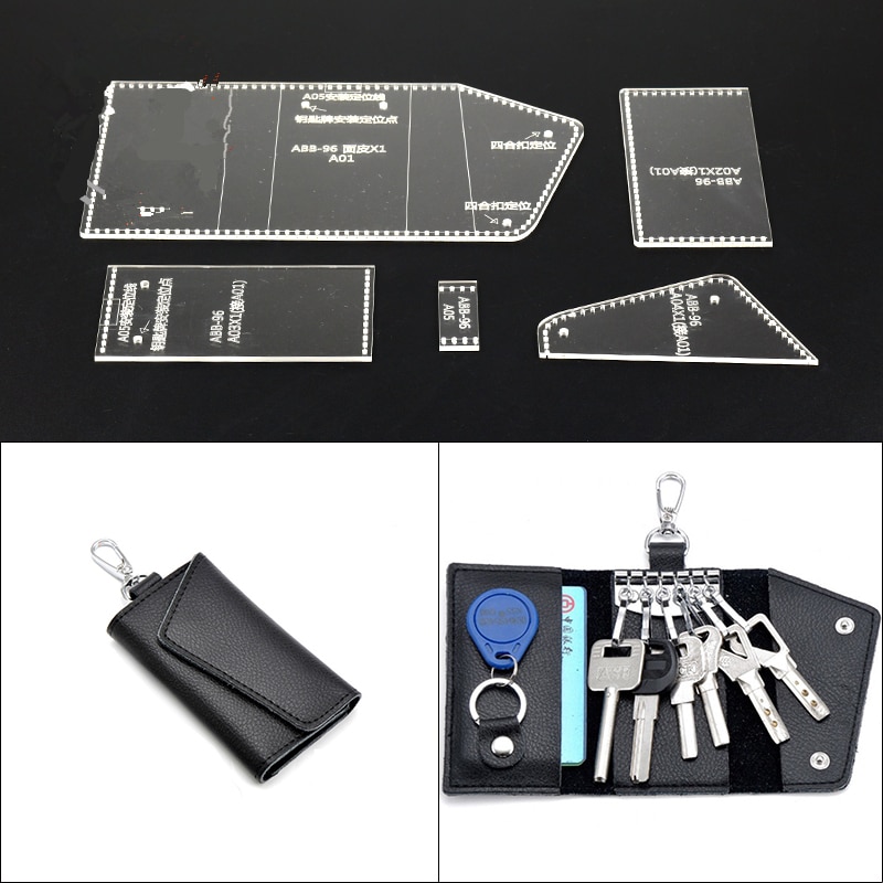 Acrylic Stencil 1 Set DIY Leather Tool Car Keyring Keychain Sewing Pattern Mould Template Leathercraft 6.5*10.5*1cm