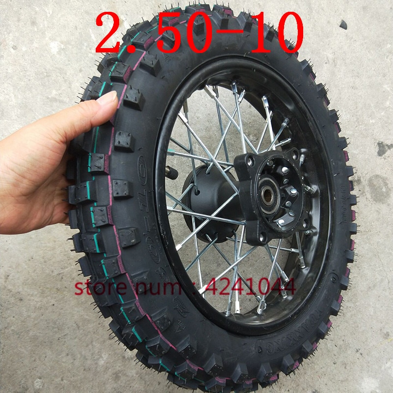 2.50-10 främre eller bakre fälgar däck hjul för terräng terrängcykel motocross mini 2.50-10 10 "fälgar däck