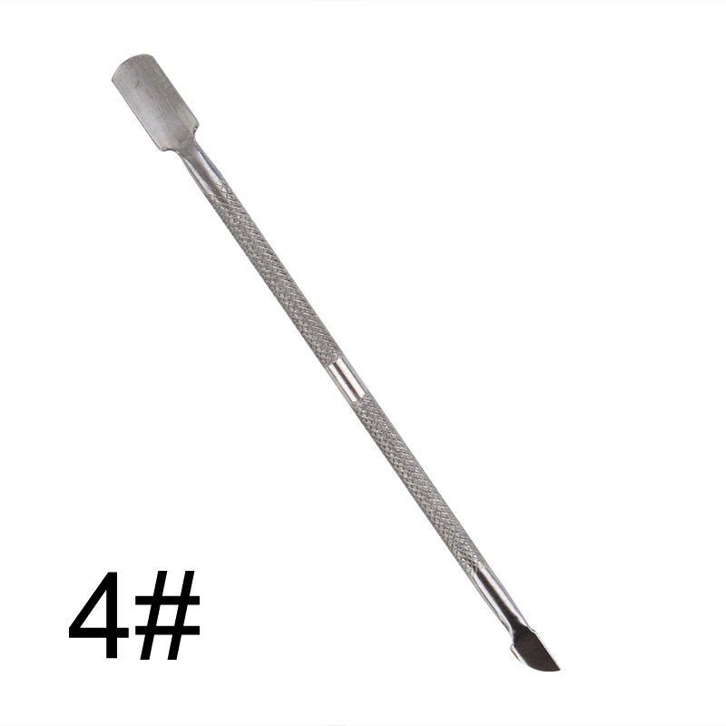 Empujador de cutículas de acero inoxidable de doble punta, removedor de empuje de piel muerta para pedicura, manicura, herramienta de cuidado de uñas, 1 pieza: 04
