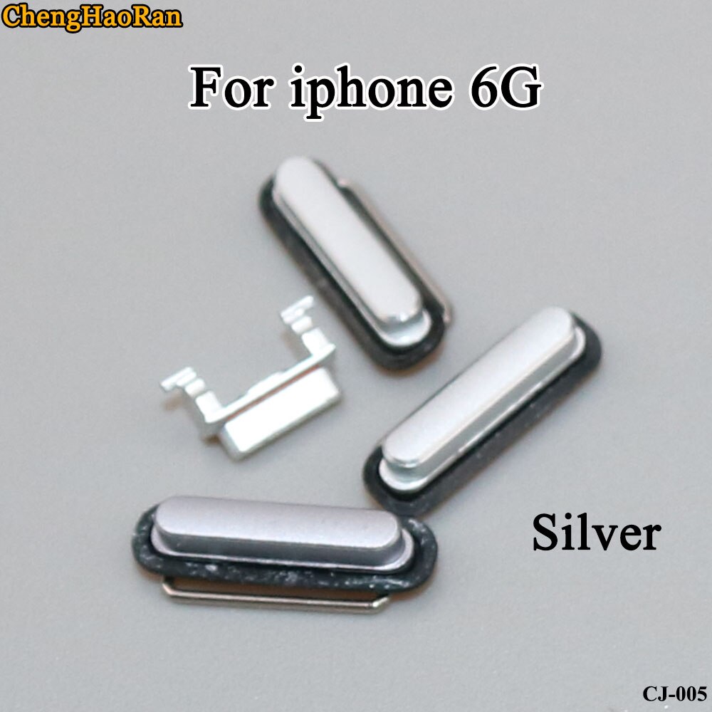 ChengHaoRan 1Set For iPhone 6G out Power button Volume Mute Buttons Keys Side Buttons Full Set Repair parts replace: iphone 6G-Silver