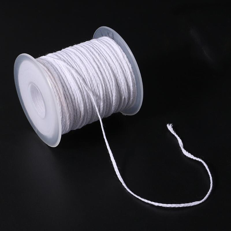 Cuerda de algodón de 61m para fabricación de velas, mecha de vela Natural trenzada, mechas para Carretes de fabricación de velas, accesorio de lámpara de aceite DIY, 1 rollo: A