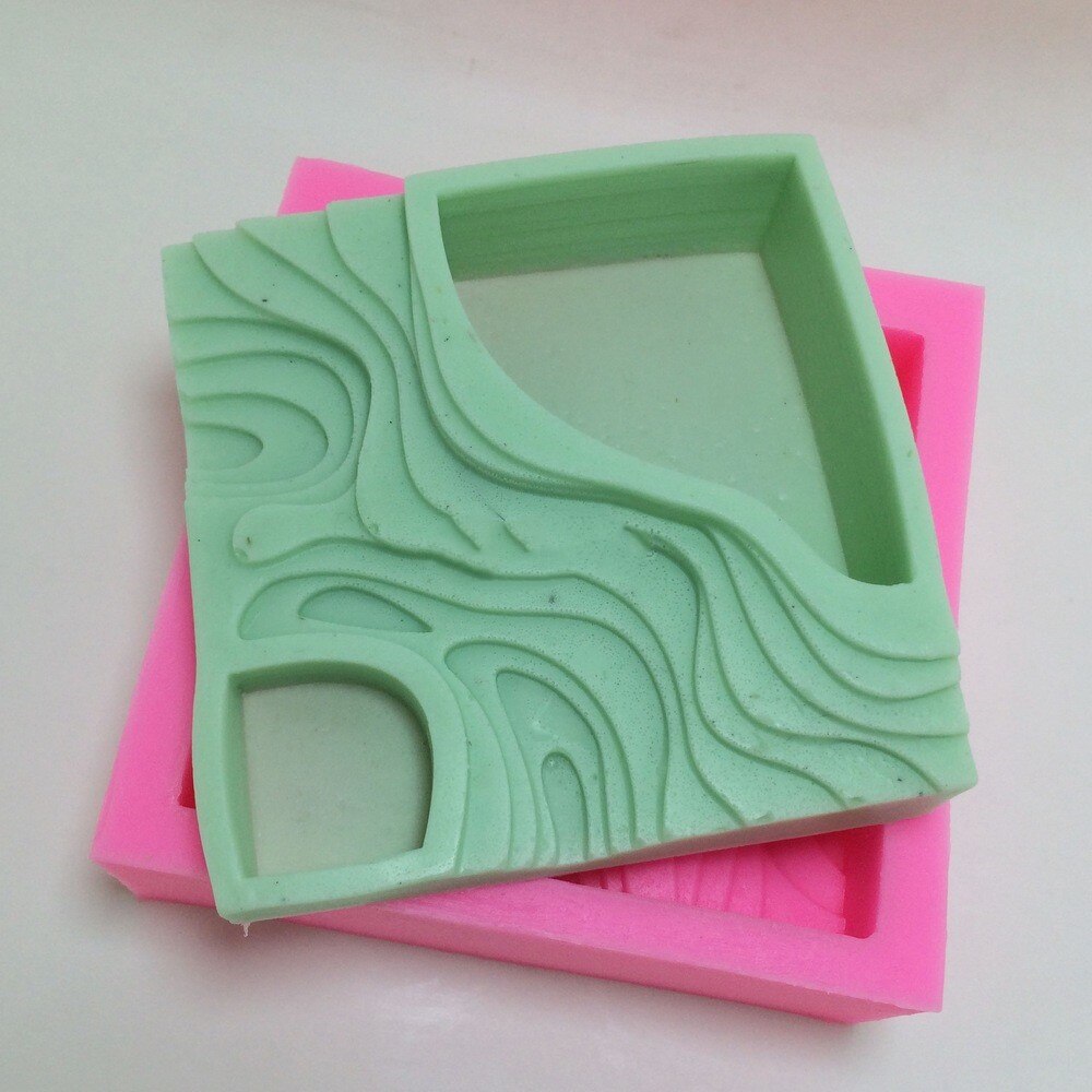 Square Building With Stairs Shape Concrete Silicone Mold Cement Clay Crafts Succulent Plants Pot Gypsum Plaster Silicone Molds: A