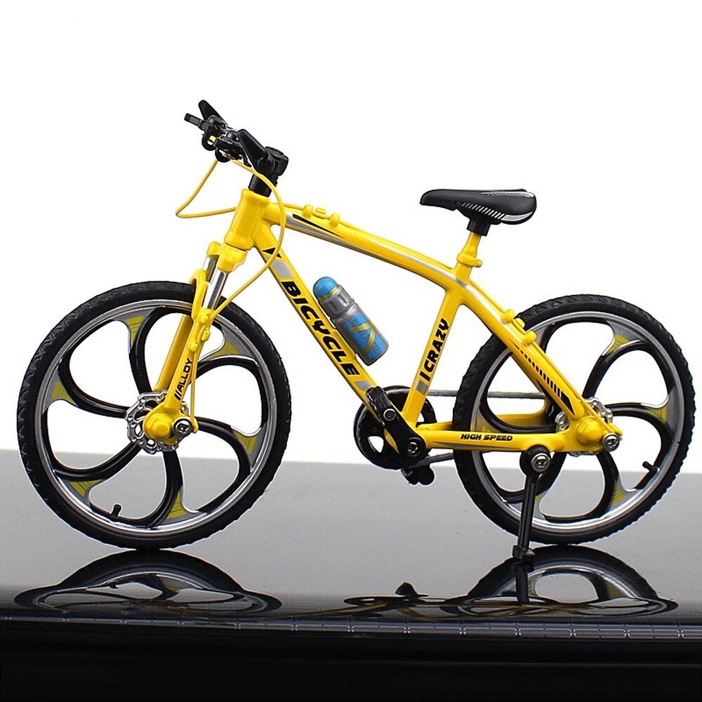 Mini 1:10 Legering Fiets Model Diecast Metalen Vinger Mountainbike Racing Speelgoed Bocht Road Simulatie Collectie Speelgoed Voor Kinderen: Road racing yellow